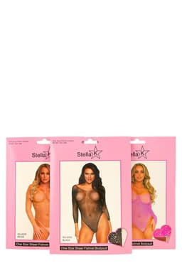 Rhinestone Mischief Sheer Thong Bodysuit